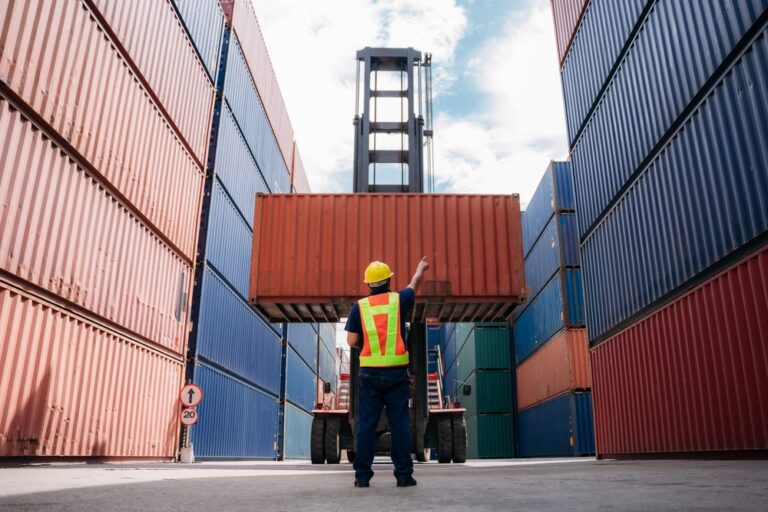Foreman,Checking,Inventory,Or,Task,Details,At,Container,Cargo,Harbor.